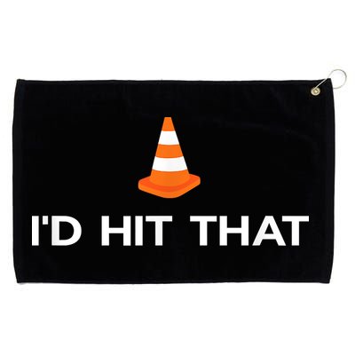 Funny I'd Hit That Traffic Cone Pun Grommeted Golf Towel