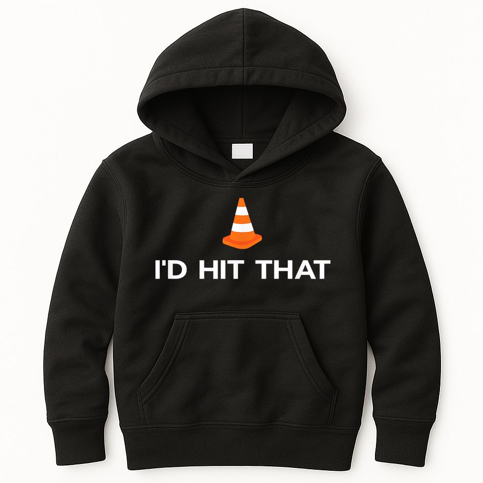 Funny I'd Hit That Traffic Cone Pun Kids Hoodie
