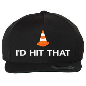 Funny I'd Hit That Traffic Cone Pun Wool Snapback Cap