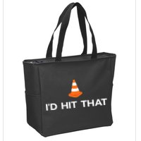 Funny I'd Hit That Traffic Cone Pun Zip Tote Bag