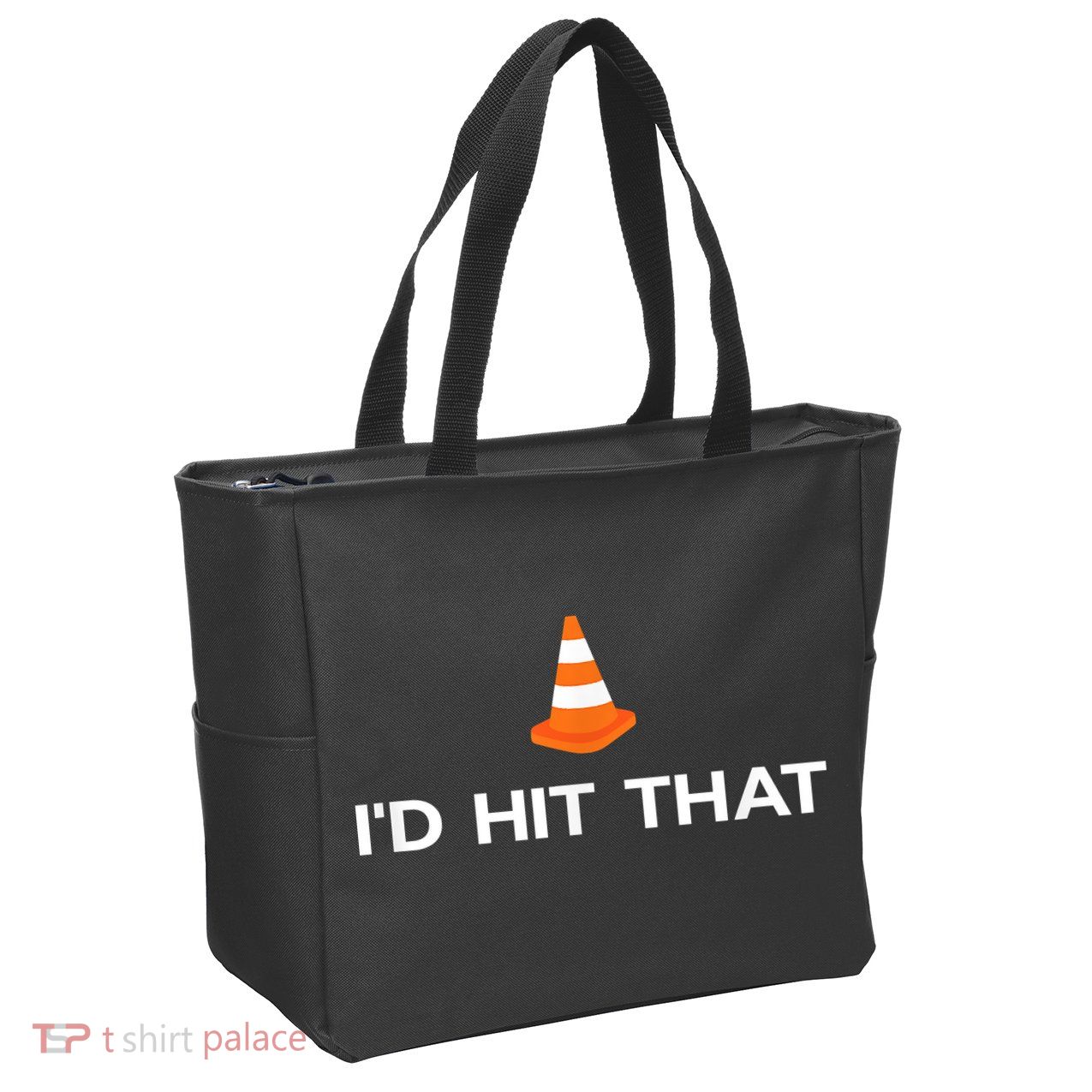 Funny I'd Hit That Traffic Cone Pun Zip Tote Bag