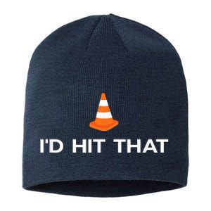 Funny I'd Hit That Traffic Cone Pun Sustainable Beanie