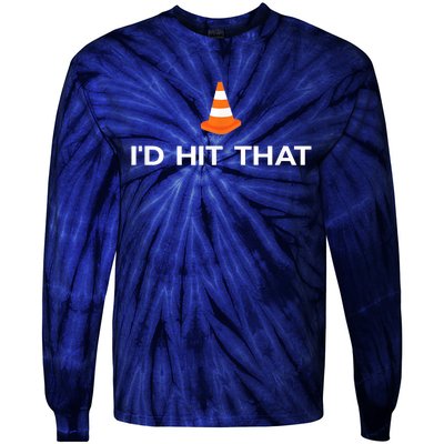 Funny I'd Hit That Traffic Cone Pun Tie-Dye Long Sleeve Shirt