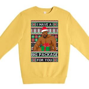 Funny I Have A Big Package For You Ugly Christmas Sweater Premium Crewneck Sweatshirt