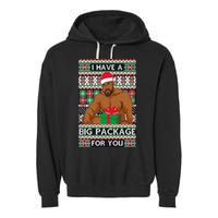 Funny I Have A Big Package For You Ugly Christmas Sweater Garment-Dyed Fleece Hoodie