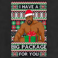 Funny I Have A Big Package For You Ugly Christmas Sweater Garment-Dyed Fleece Hoodie