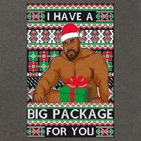 Funny I Have A Big Package For You Ugly Christmas Sweater Cotton Canvas Backpack