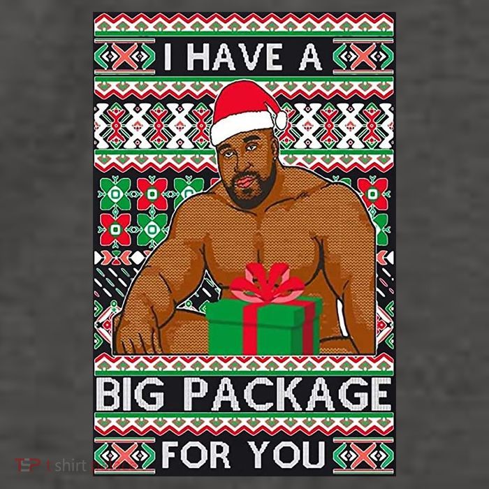 Funny I Have A Big Package For You Ugly Christmas Sweater Vector Backpack