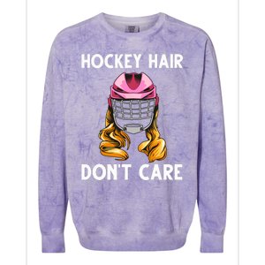 Funny Ice Hockey For Girls Wo Hockey Sport Player Helmet Colorblast Crewneck Sweatshirt