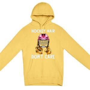 Funny Ice Hockey For Girls Wo Hockey Sport Player Helmet Premium Pullover Hoodie