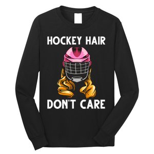 Funny Ice Hockey For Girls Wo Hockey Sport Player Helmet Long Sleeve Shirt