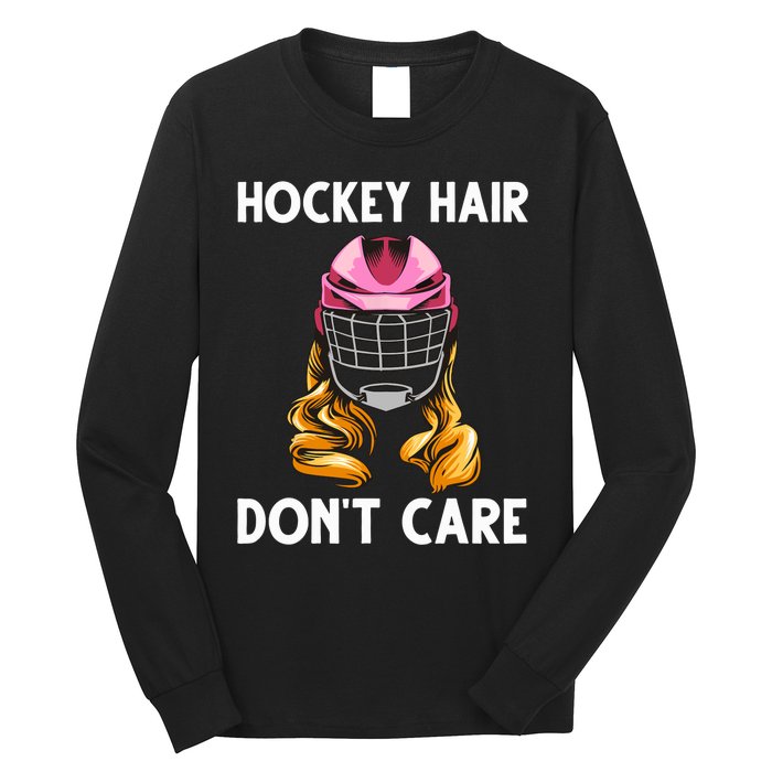 Funny Ice Hockey For Girls Wo Hockey Sport Player Helmet Long Sleeve Shirt