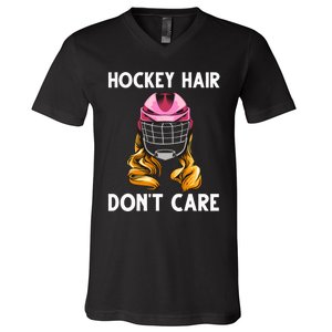 Funny Ice Hockey For Girls Wo Hockey Sport Player Helmet V-Neck T-Shirt