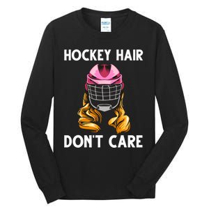 Funny Ice Hockey For Girls Wo Hockey Sport Player Helmet Tall Long Sleeve T-Shirt