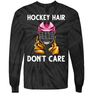 Funny Ice Hockey For Girls Wo Hockey Sport Player Helmet Tie-Dye Long Sleeve Shirt