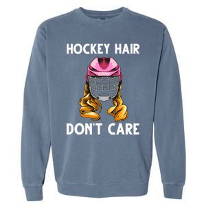 Funny Ice Hockey For Girls Wo Hockey Sport Player Helmet Garment-Dyed Sweatshirt