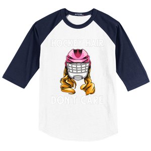 Funny Ice Hockey For Girls Wo Hockey Sport Player Helmet Baseball Sleeve Shirt