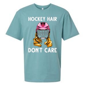 Funny Ice Hockey For Girls Wo Hockey Sport Player Helmet Sueded Cloud Jersey T-Shirt