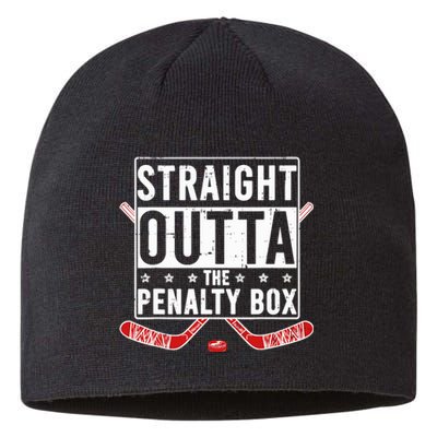 Funny Ice Hockey Straight Outta The Penalty Box Hockey Lover Sustainable Beanie