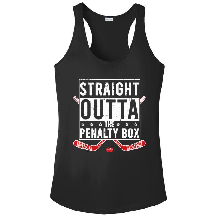 Funny Ice Hockey Straight Outta The Penalty Box Hockey Lover Ladies PosiCharge Competitor Racerback Tank