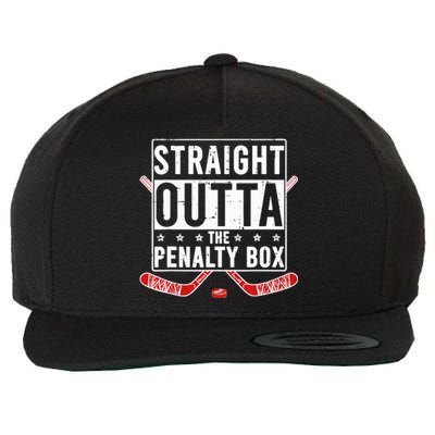 Funny Ice Hockey Straight Outta The Penalty Box Hockey Lover Wool Snapback Cap