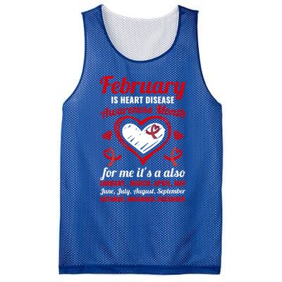 February Is Heart Disease Awareness Month Red Ribbon Gift Mesh Reversible Basketball Jersey Tank