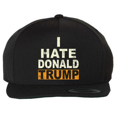 Funny I Hate Donald Trump Wool Snapback Cap