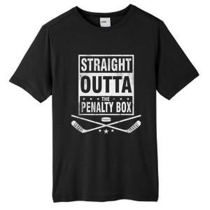 Funny Ice Hockey Straight Outta The Penalty Box Hockey Lover Tall Fusion ChromaSoft Performance T-Shirt