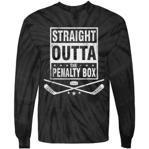 Funny Ice Hockey Straight Outta The Penalty Box Hockey Lover Tie-Dye Long Sleeve Shirt