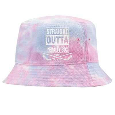 Funny Ice Hockey Straight Outta The Penalty Box Hockey Lover Tie-Dyed Bucket Hat