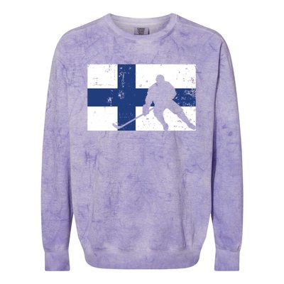 Finland Ice Hockey Finnish Suomi Flag Supporter Team Fan Great Gift Colorblast Crewneck Sweatshirt