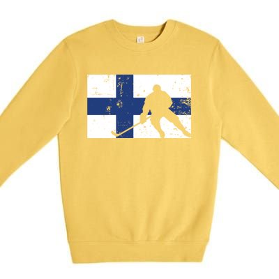 Finland Ice Hockey Finnish Suomi Flag Supporter Team Fan Great Gift Premium Crewneck Sweatshirt