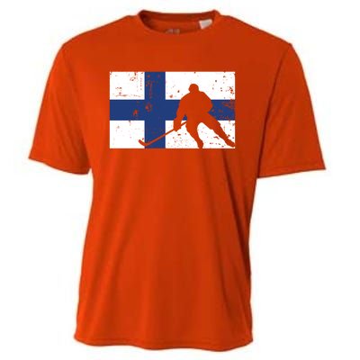 Finland Ice Hockey Finnish Suomi Flag Supporter Team Fan Great Gift Cooling Performance Crew T-Shirt