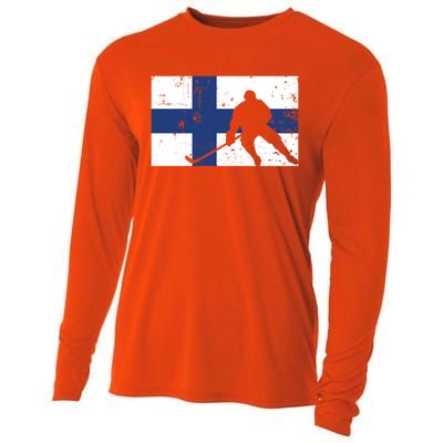 Finland Ice Hockey Finnish Suomi Flag Supporter Team Fan Great Gift Cooling Performance Long Sleeve Crew