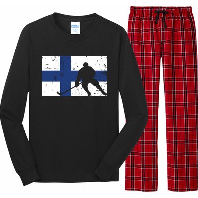 Finland Ice Hockey Finnish Suomi Flag Supporter Team Fan Great Gift Long Sleeve Pajama Set