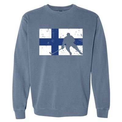 Finland Ice Hockey Finnish Suomi Flag Supporter Team Fan Great Gift Garment-Dyed Sweatshirt