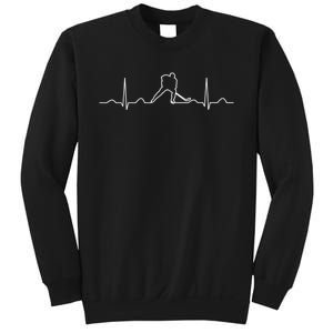 Funny Ice Hockey Player Heartbeat Apparel Fan Men Boy Sweatshirt