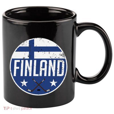 Finland Ice Hockey Flag Jersey Supporter Suomi Fan Gift Meaningful Gift 11oz C Handle Ceramic Mug
