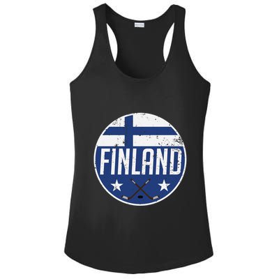 Finland Ice Hockey Flag Jersey Supporter Suomi Fan Gift Meaningful Gift Ladies PosiCharge Competitor Racerback Tank