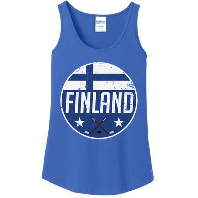 Finland Ice Hockey Flag Jersey Supporter Suomi Fan Gift Meaningful Gift Ladies Essential Tank