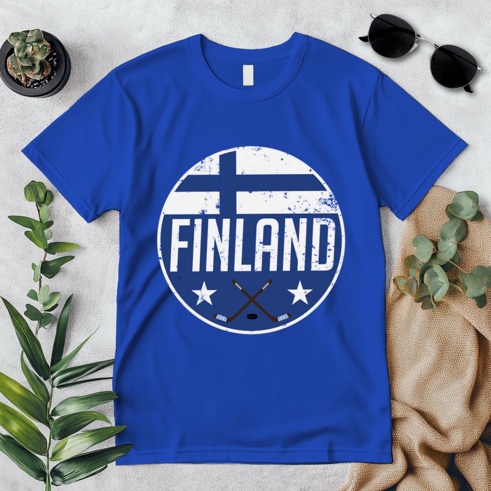 Finland Ice Hockey Flag Jersey Supporter Suomi Fan Gift Meaningful Gift Premium T-Shirt