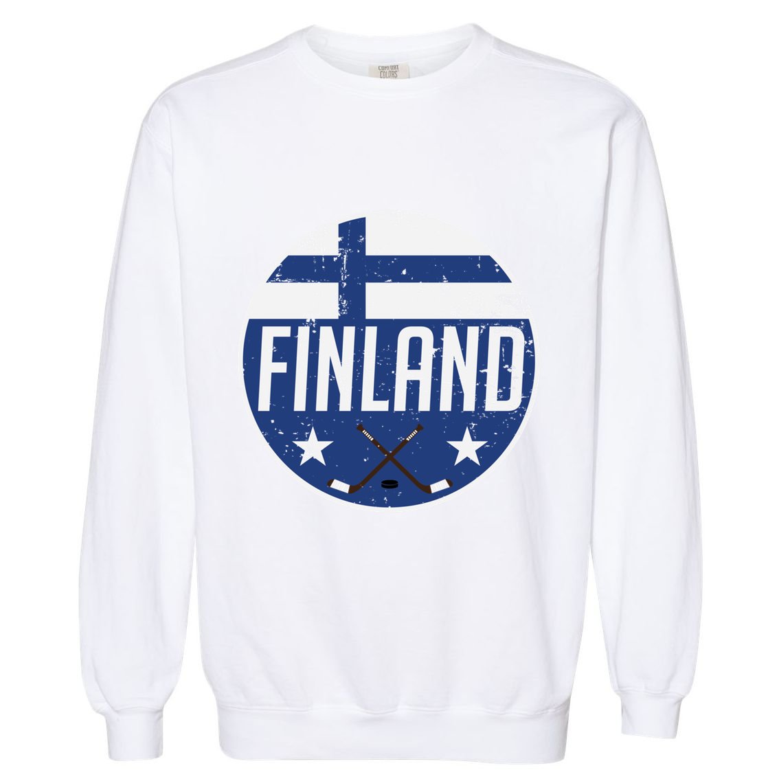 Finland Ice Hockey Flag Jersey Supporter Suomi Fan Gift Meaningful Gift Garment-Dyed Sweatshirt