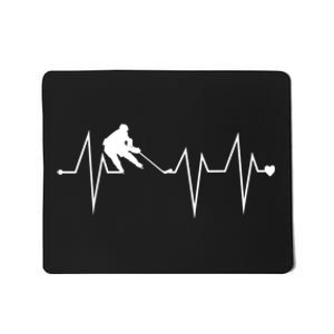 Funny Ice Hockey Player Heartbeat Heart Mousepad