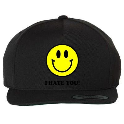 Funny I Hate You Emoji Shirt I Hate U Shirt I Hate U Emoji Wool Snapback Cap