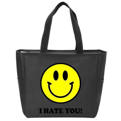 Funny I Hate You Emoji Shirt I Hate U Shirt I Hate U Emoji Zip Tote Bag