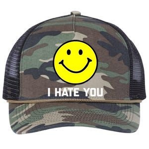 Funny I Hate You Emoji Shirt I Hate U Shirt I Hate U Emoji Retro Rope Trucker Hat Cap