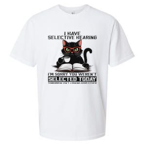 Funny I Have Selective Hearing You Werent Selected Cat Humor Sueded Cloud Jersey T-Shirt