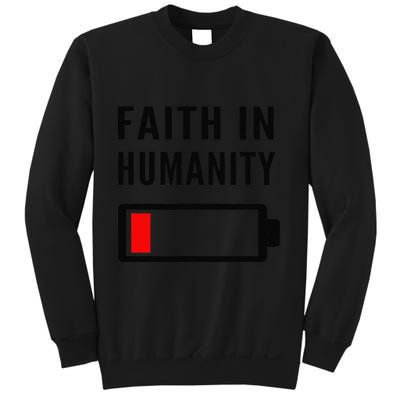 Faith In Humanity Low Battery Pessimistic News Meme Design Sweatshirt