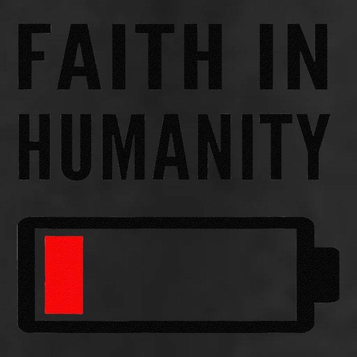 Faith In Humanity Low Battery Pessimistic News Meme Design Adult Drive Performance Visor