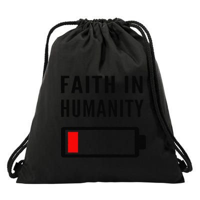 Faith In Humanity Low Battery Pessimistic News Meme Design Drawstring Bag